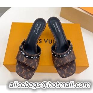 Sumptuous Louis Vuitton 6AM Heel Slides Sandal 5.5cm in Monogram Canvas 0422013