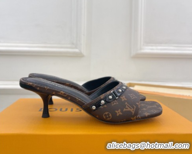 Sumptuous Louis Vuitton 6AM Heel Slides Sandal 5.5cm in Monogram Canvas 0422013