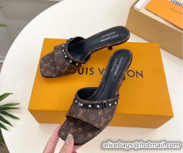 Sumptuous Louis Vuitton 6AM Heel Slides Sandal 5.5cm in Monogram Canvas 0422013