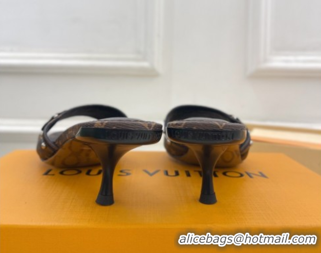 Sumptuous Louis Vuitton 6AM Heel Slides Sandal 5.5cm in Monogram Canvas 0422013