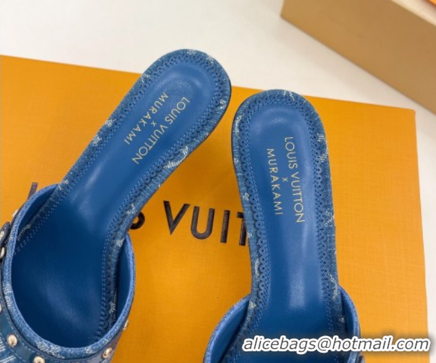 Perfect Louis Vuitton 6AM Heel Slides Sandal 5.5cm in Monogram Denim Blue 0422014