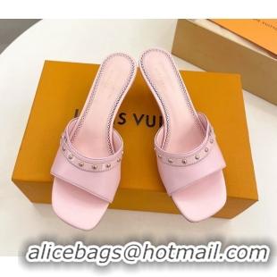 Good Quality Louis Vuitton 6AM Heel Slides Sandal 5.5cm in Calf Leather Pink 0422015