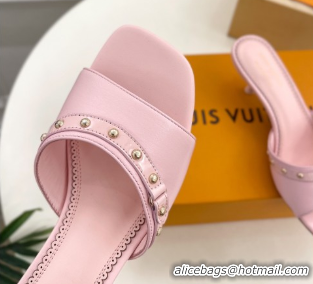 Good Quality Louis Vuitton 6AM Heel Slides Sandal 5.5cm in Calf Leather Pink 0422015
