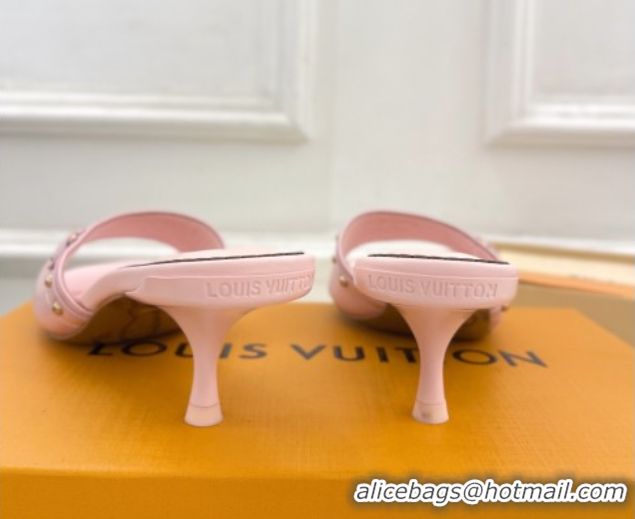 Good Quality Louis Vuitton 6AM Heel Slides Sandal 5.5cm in Calf Leather Pink 0422015