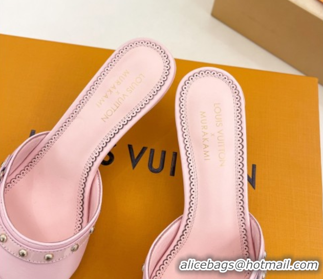 Good Quality Louis Vuitton 6AM Heel Slides Sandal 5.5cm in Calf Leather Pink 0422015