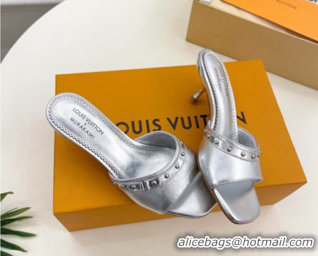 Generous Louis Vuitton 6AM Heel Slides Sandal 5.5cm in Calf Leather Silver 0422017