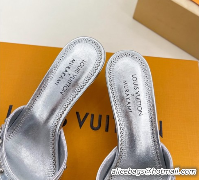 Generous Louis Vuitton 6AM Heel Slides Sandal 5.5cm in Calf Leather Silver 0422017