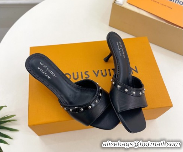 Luxurious Louis Vuitton 6AM Heel Slides Sandal 5.5cm in Calf Leather Black 0422018