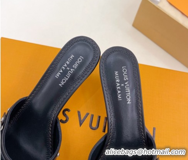 Luxurious Louis Vuitton 6AM Heel Slides Sandal 5.5cm in Calf Leather Black 0422018