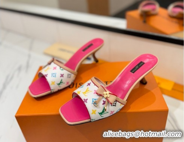 Best Price Louis Vuitton Heel Slides Sandal 5cm in Monogram Canvas White/Multicolor 2025 LV042201 0422019
