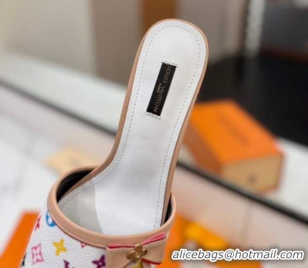 Pretty Style Louis Vuitton Heel Slides Sandal 5cm in Monogram Canvas White2 2025 LV042201 0422020
