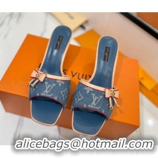 Best Product Louis Vuitton Heel Slides Sandal 5cm in Monogram Denim Blue 2025 LV042201 0422021