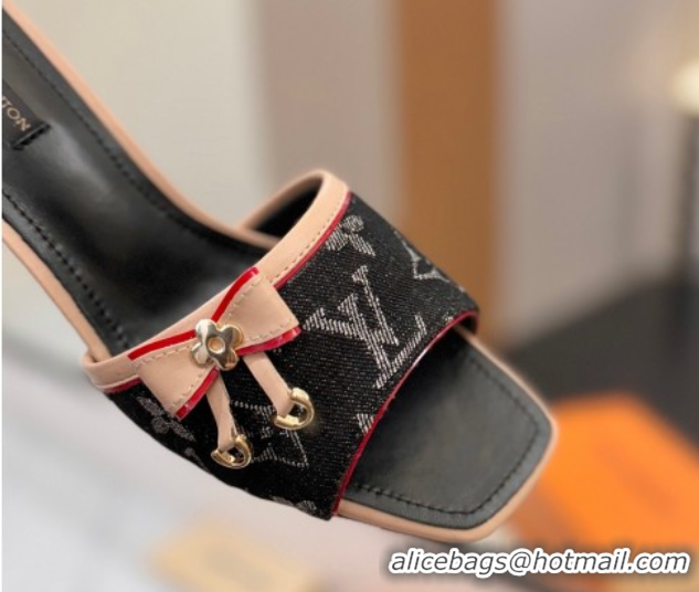 Purchase Louis Vuitton Heel Slides Sandal 5cm in Monogram Denim Black 0422022