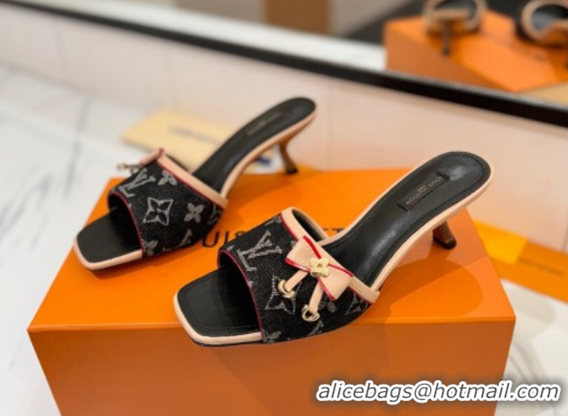 Purchase Louis Vuitton Heel Slides Sandal 5cm in Monogram Denim Black 0422022