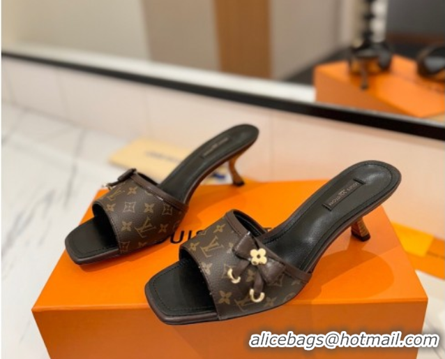 Top Grade Louis Vuitton Heel Slides Sandal 5cm in Monogram Canvas/Black 0422024