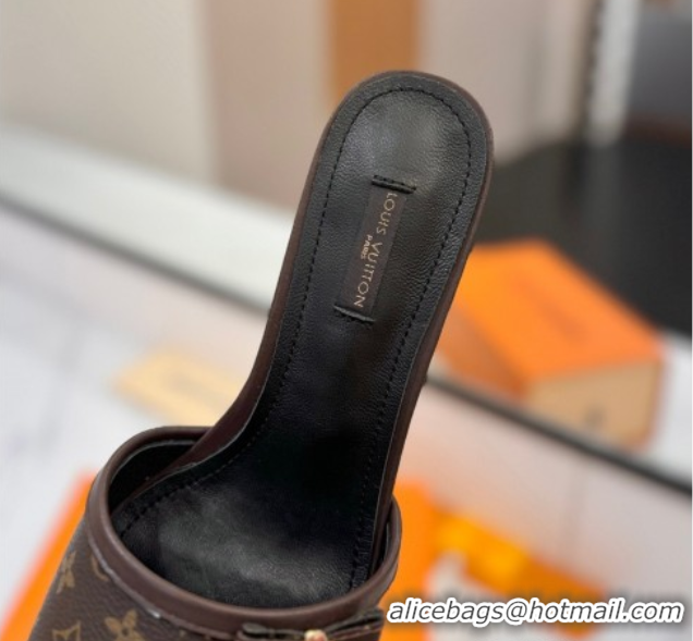 Top Grade Louis Vuitton Heel Slides Sandal 5cm in Monogram Canvas/Black 0422024