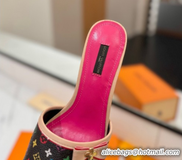 Luxury Louis Vuitton Heel Slides Sandal 5cm in Monogram Canvas Black/Multicolor 0422025
