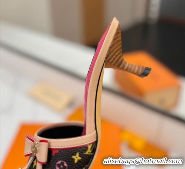 Luxury Louis Vuitton Heel Slides Sandal 5cm in Monogram Canvas Black/Multicolor 0422025