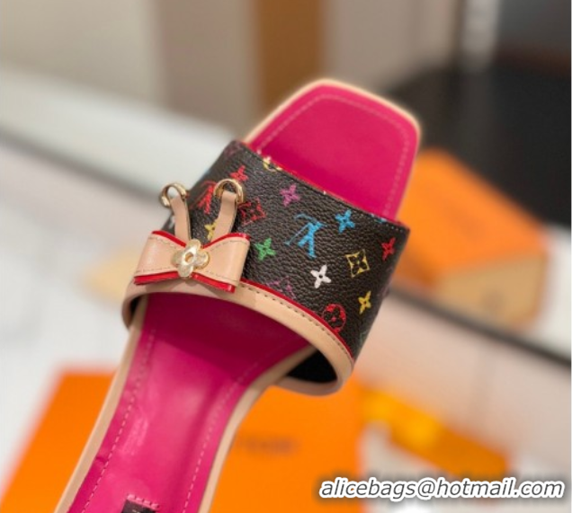 Luxury Louis Vuitton Heel Slides Sandal 5cm in Monogram Canvas Black/Multicolor 0422025