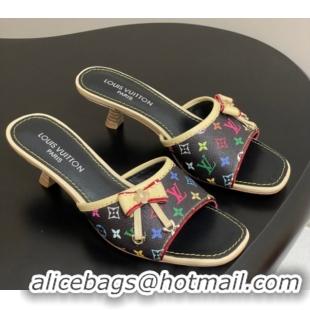 Modern Louis Vuitton LV x TM Heel Slides Sandal 3cm in Monogram Canvas Black 0422026