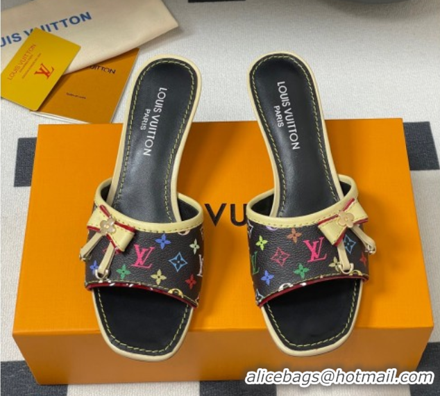 Modern Louis Vuitton LV x TM Heel Slides Sandal 3cm in Monogram Canvas Black 0422026