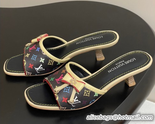 Modern Louis Vuitton LV x TM Heel Slides Sandal 3cm in Monogram Canvas Black 0422026