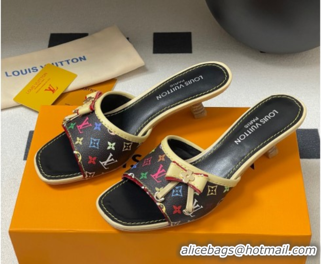 Modern Louis Vuitton LV x TM Heel Slides Sandal 3cm in Monogram Canvas Black 0422026