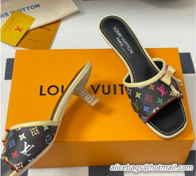 Modern Louis Vuitton LV x TM Heel Slides Sandal 3cm in Monogram Canvas Black 0422026