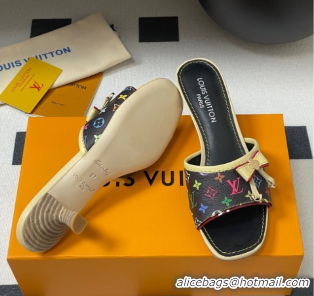 Modern Louis Vuitton LV x TM Heel Slides Sandal 3cm in Monogram Canvas Black 0422026