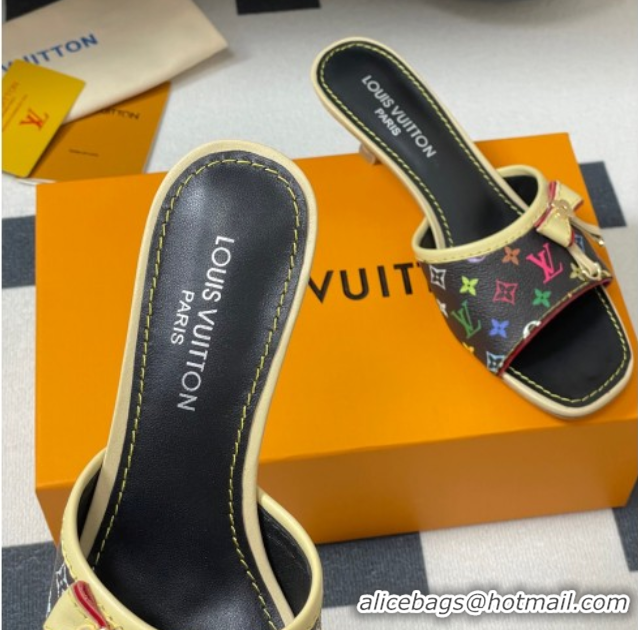 Modern Louis Vuitton LV x TM Heel Slides Sandal 3cm in Monogram Canvas Black 0422026