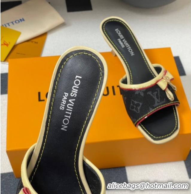 Buy Luxury Louis Vuitton Heel Slides Sandal 3cm in Monogram Denim Black 2025 LV042201
