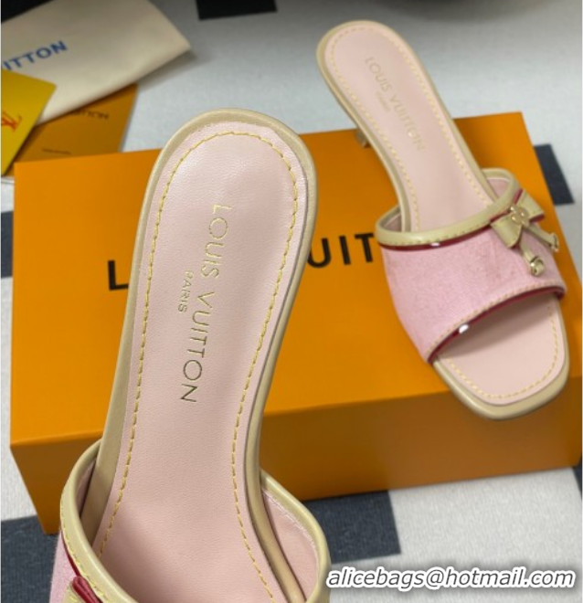 Most Popular Louis Vuitton Heel Slides Sandal 3cm in Monogram Denim Pink 2025 LV042201