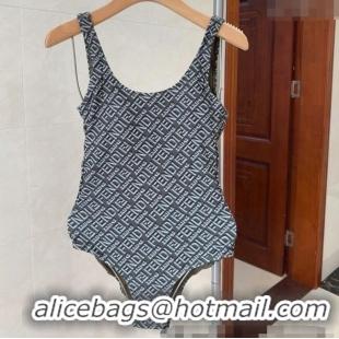 Low Cost Fendi Logo Print One-Piece Swimwear 0313 Grey 2025