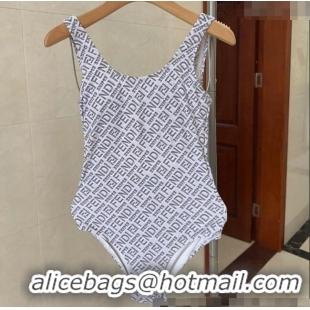 Good Looking Fendi Logo Print One-Piece Swimwear 0313 White 2025