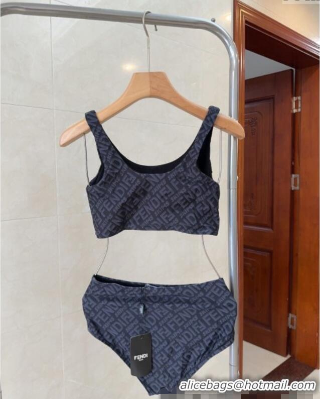 ​Good Taste Fendi Logo Print Two-Pieces Swimwear 0313 Grey 2025