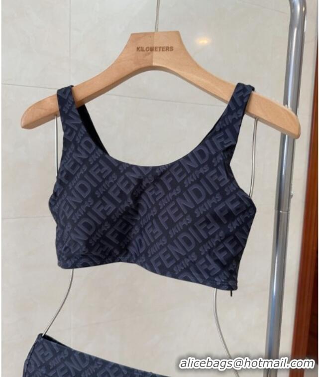 ​Good Taste Fendi Logo Print Two-Pieces Swimwear 0313 Grey 2025
