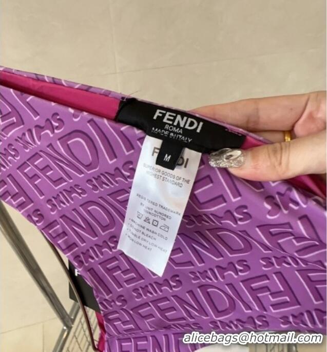 ​Trendy Design Fendi Logo Print Two-Pieces Swimwear 0313 Purple 2025