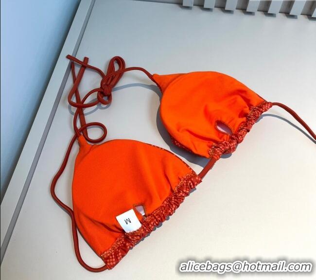 Luxurious Fendi Dotted Logo Two-Pieces Swimwear 3019 Orange 2025