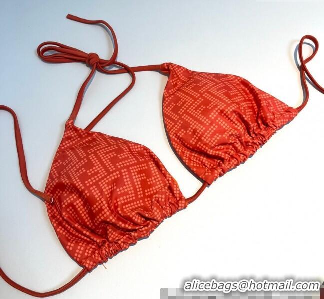 Luxurious Fendi Dotted Logo Two-Pieces Swimwear 3019 Orange 2025
