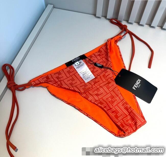 Luxurious Fendi Dotted Logo Two-Pieces Swimwear 3019 Orange 2025
