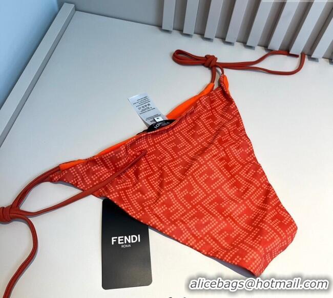 Luxurious Fendi Dotted Logo Two-Pieces Swimwear 3019 Orange 2025