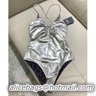 ​Top Design Fendi Reversible One-Piece Swimwear 3119 Silver/Brown 2025