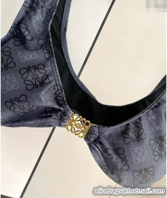 Pretty Style Loewe Logo Print Two-Pieces Swimwear 0313 Grey 2025