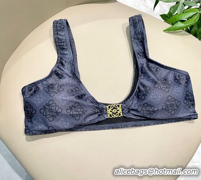 Pretty Style Loewe Logo Print Two-Pieces Swimwear 0313 Grey 2025