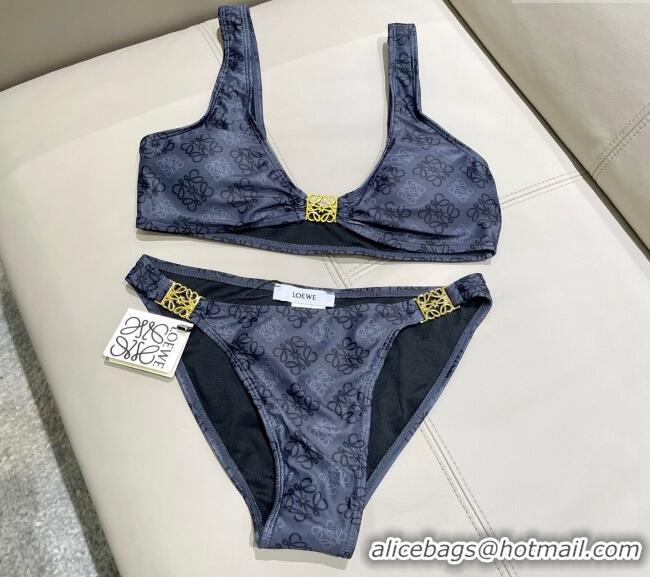 Pretty Style Loewe Logo Print Two-Pieces Swimwear 0313 Grey 2025
