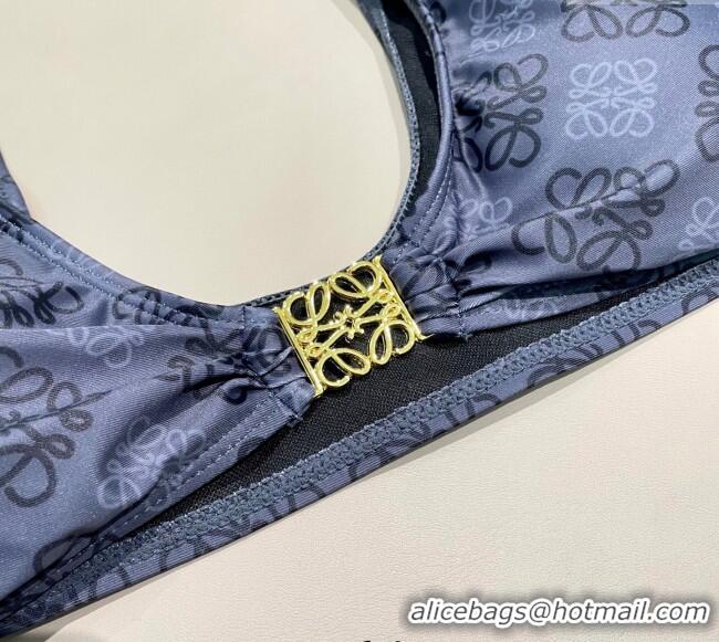 Pretty Style Loewe Logo Print Two-Pieces Swimwear 0313 Grey 2025