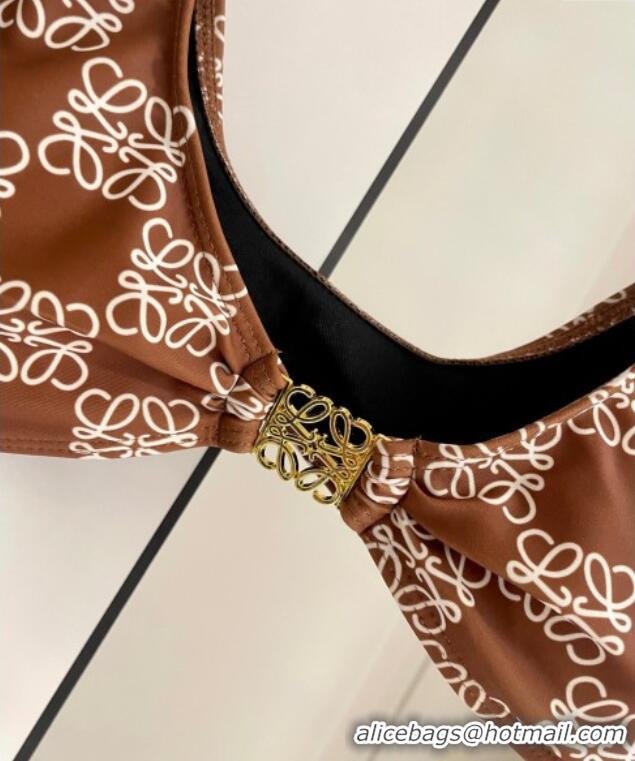 ​Affordable Price Loewe Logo Print Two-Pieces Swimwear 0313 Brown 2025