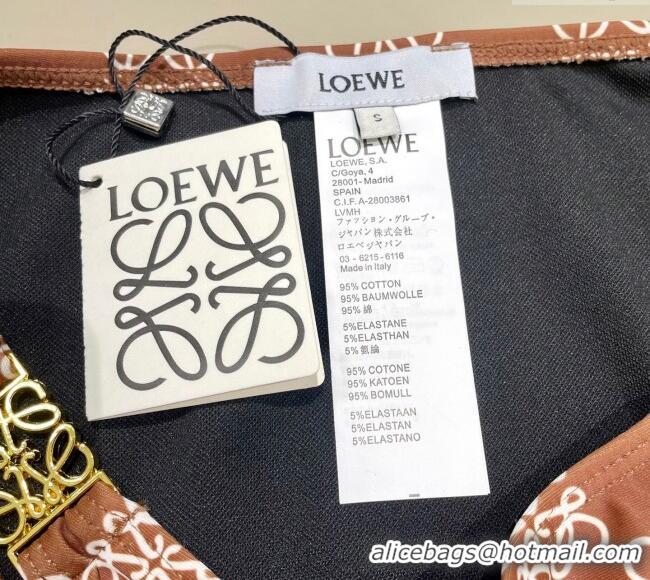 ​Affordable Price Loewe Logo Print Two-Pieces Swimwear 0313 Brown 2025