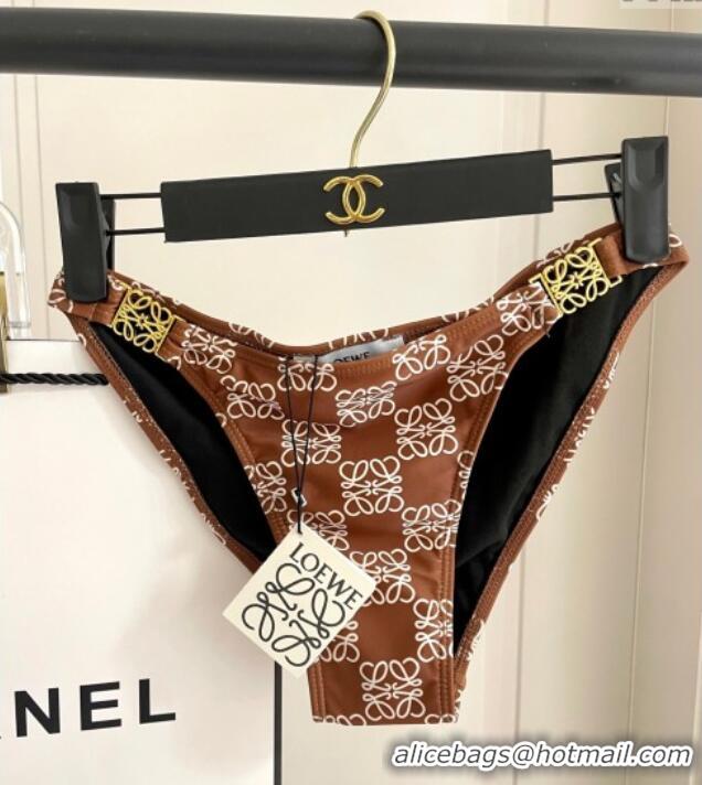 ​Affordable Price Loewe Logo Print Two-Pieces Swimwear 0313 Brown 2025