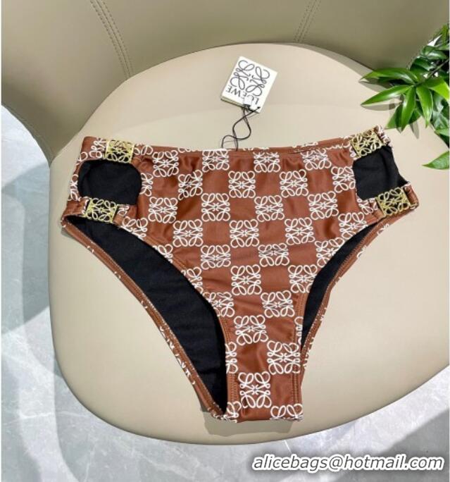 Well Crafted Loewe Logo Print Two-Pieces Swimwear 0312 Brown 2025